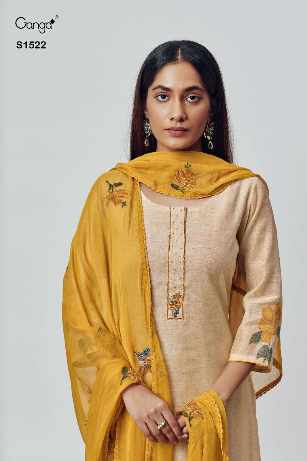 Ganga Alva 1522 Exclusive Designer Linen Silk Salwar Suit
