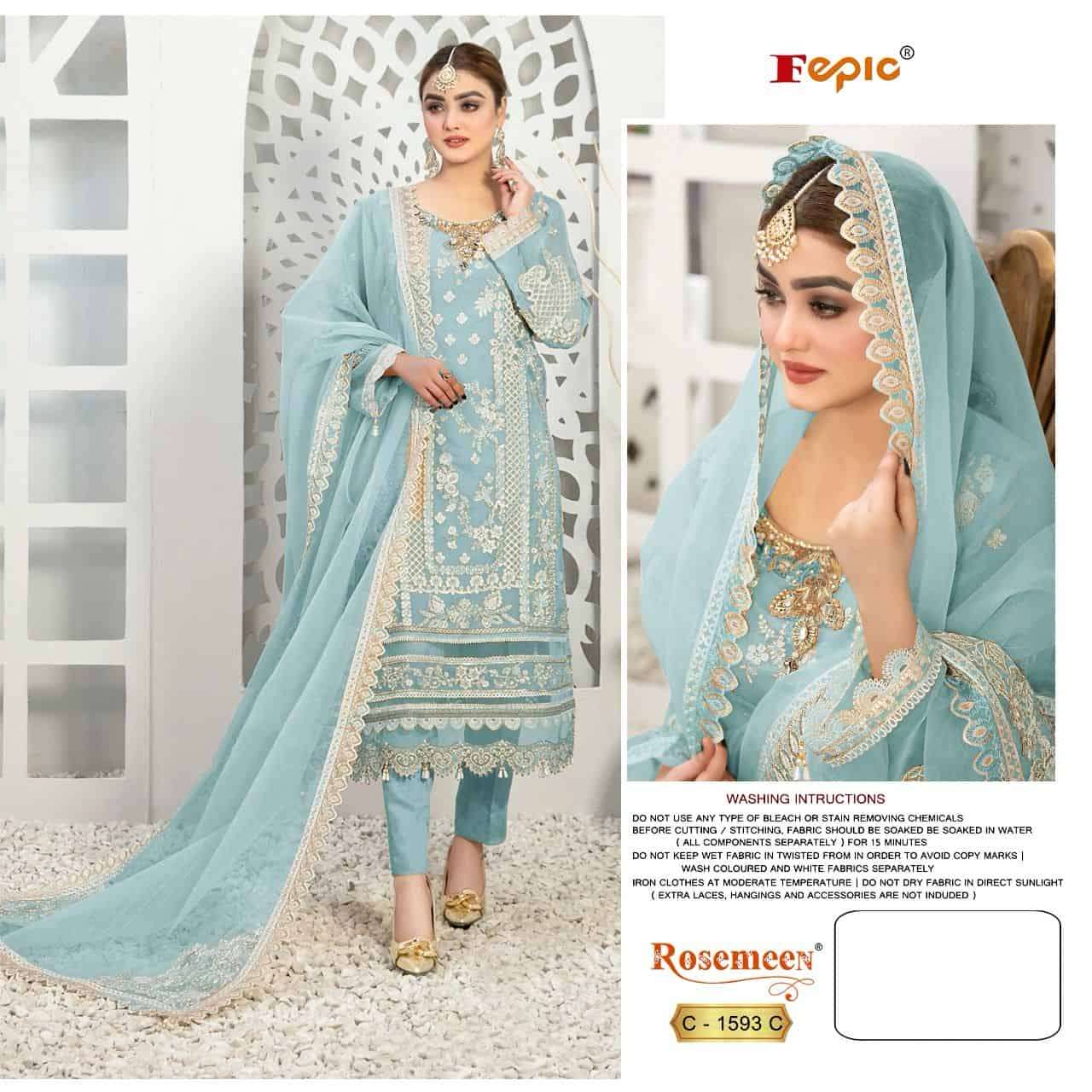 Fepic C 1593 C Exclusive Heavy Designer Pakistani Party Wear Suit Collection
