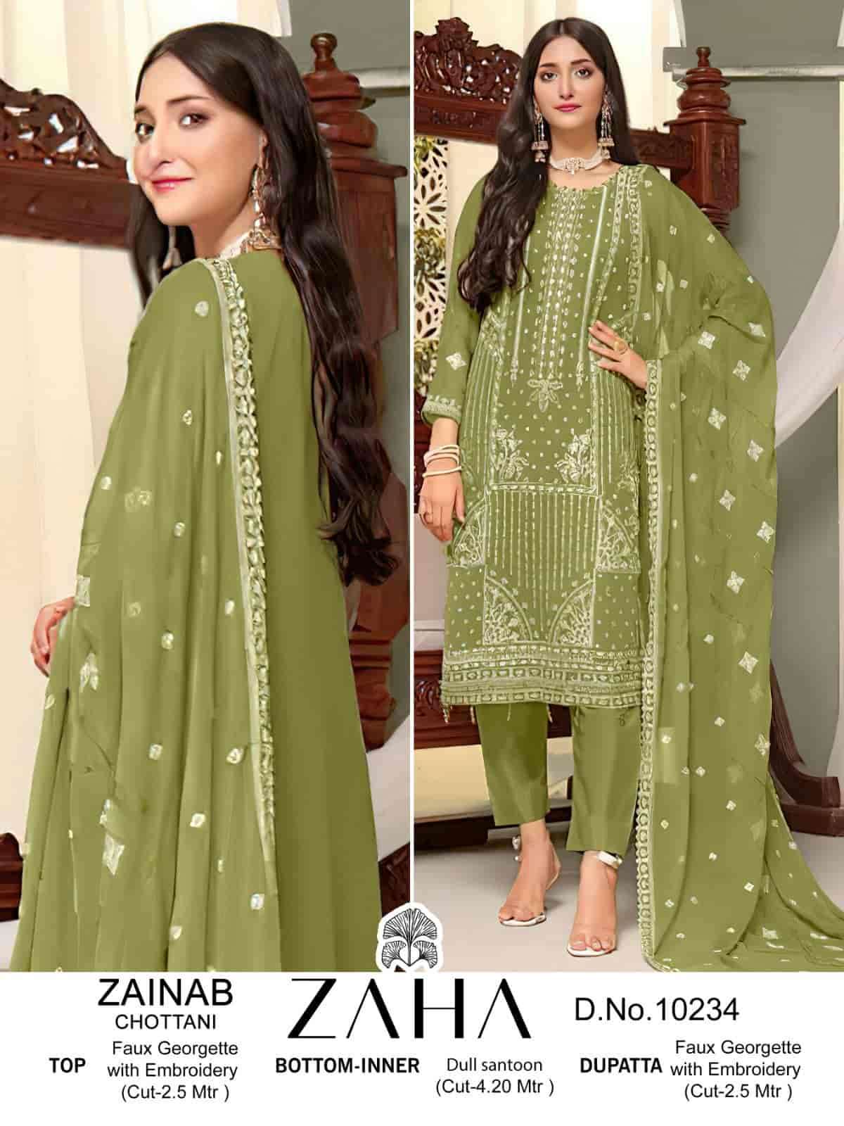 Zaha 10234 Fancy latest Embroidered Designer Salwar Kameez Ensemble
