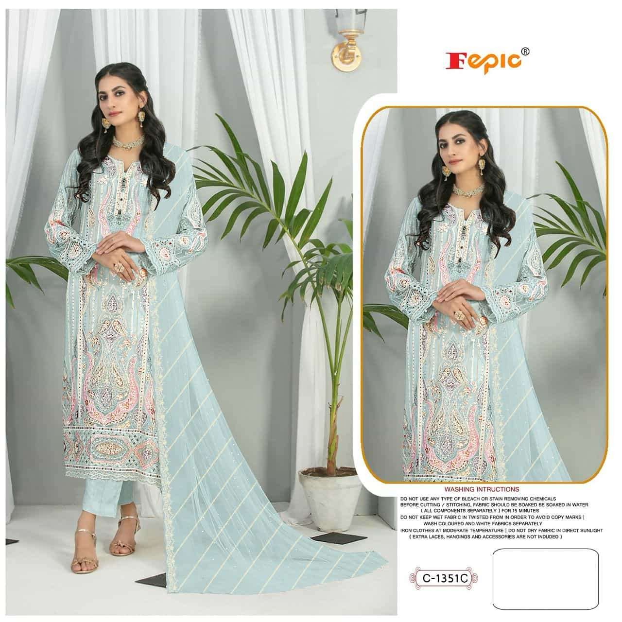 Fepic C 1351 Colors Festive Wear Style Latest Designer Pakistani Suit Exporters