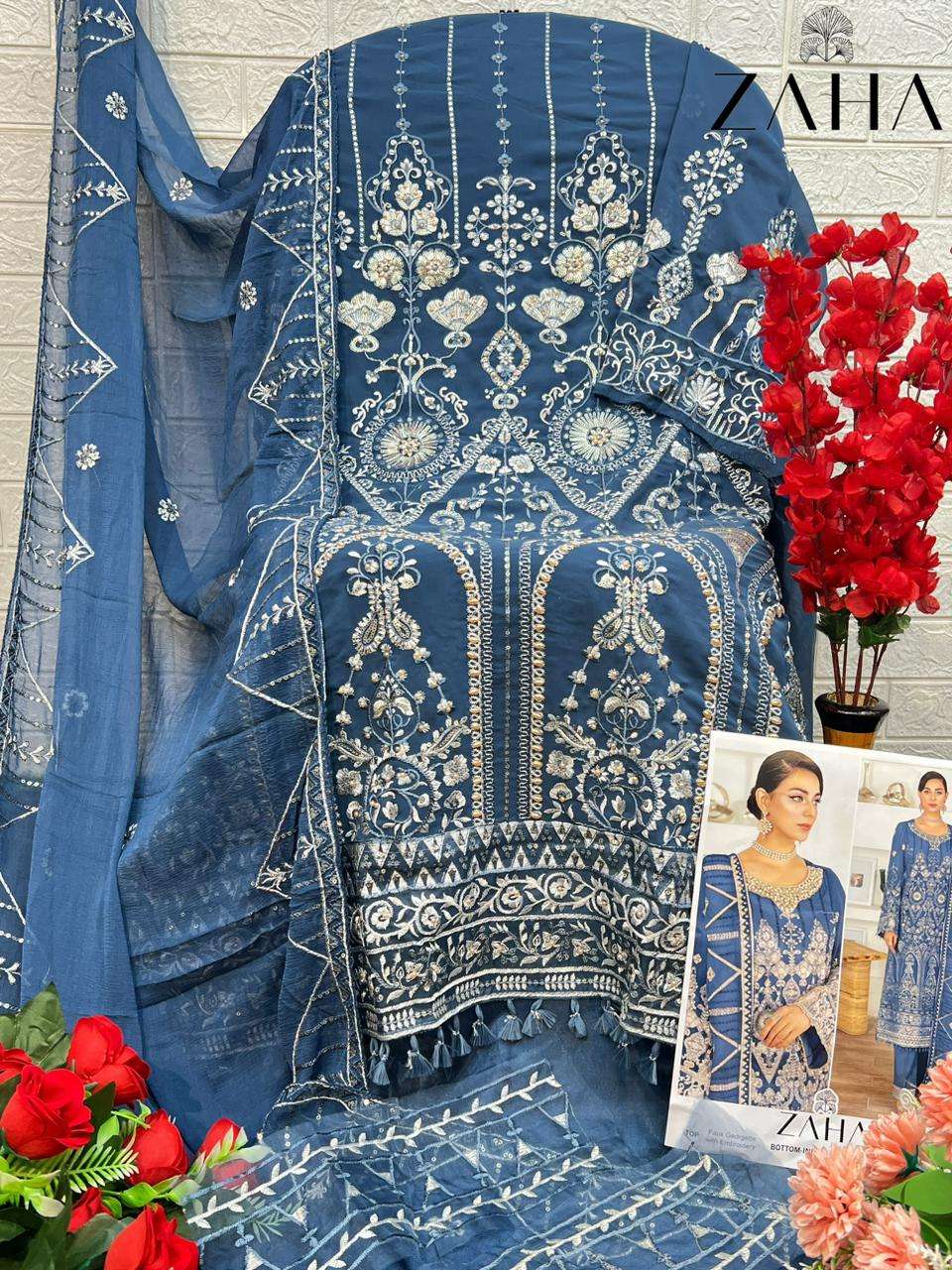Zaha 10270-B Heavy Embroidered Unstitched Suit