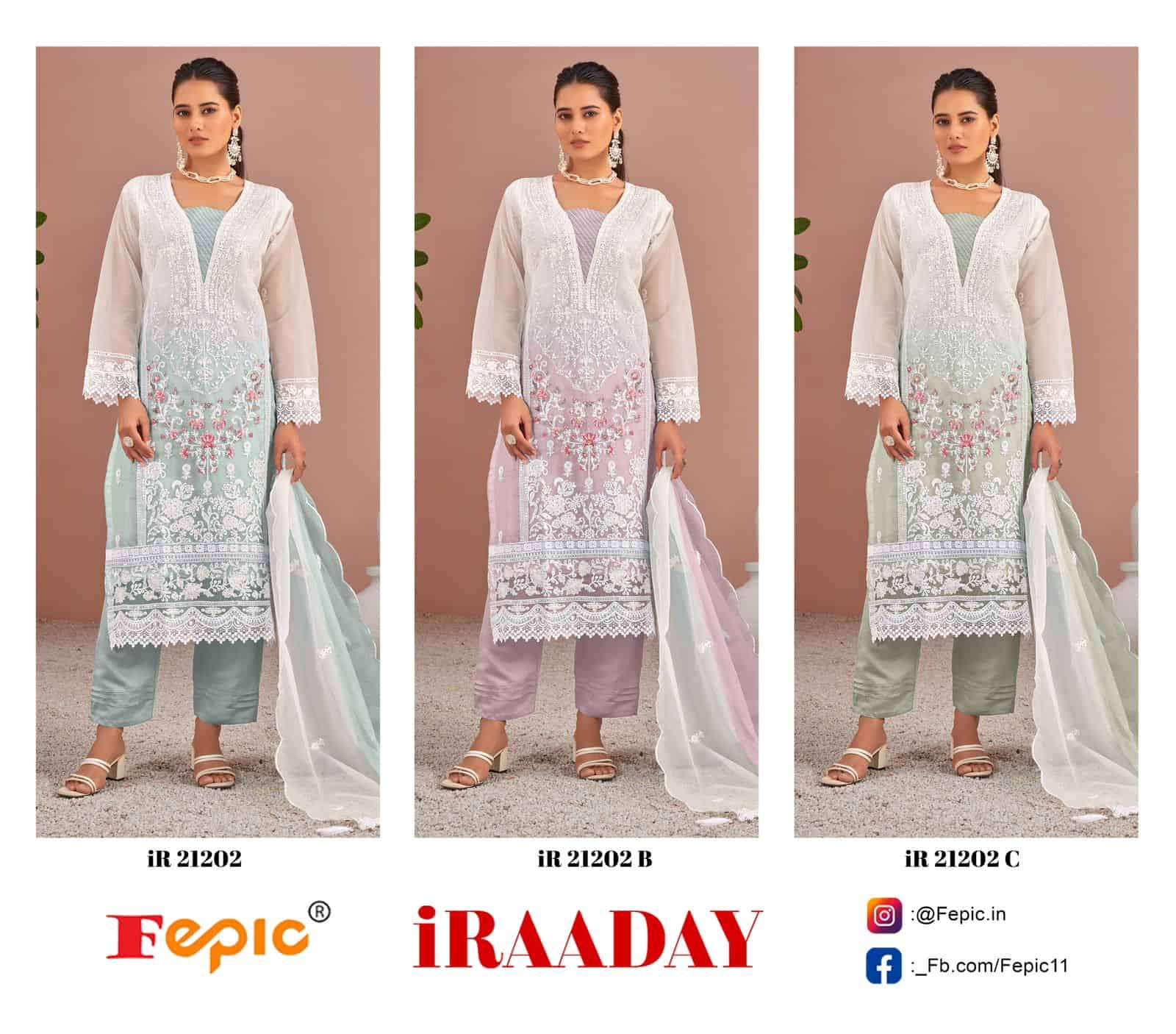 Fepic Rosemeen Organza Embroidered Salwar Suit
