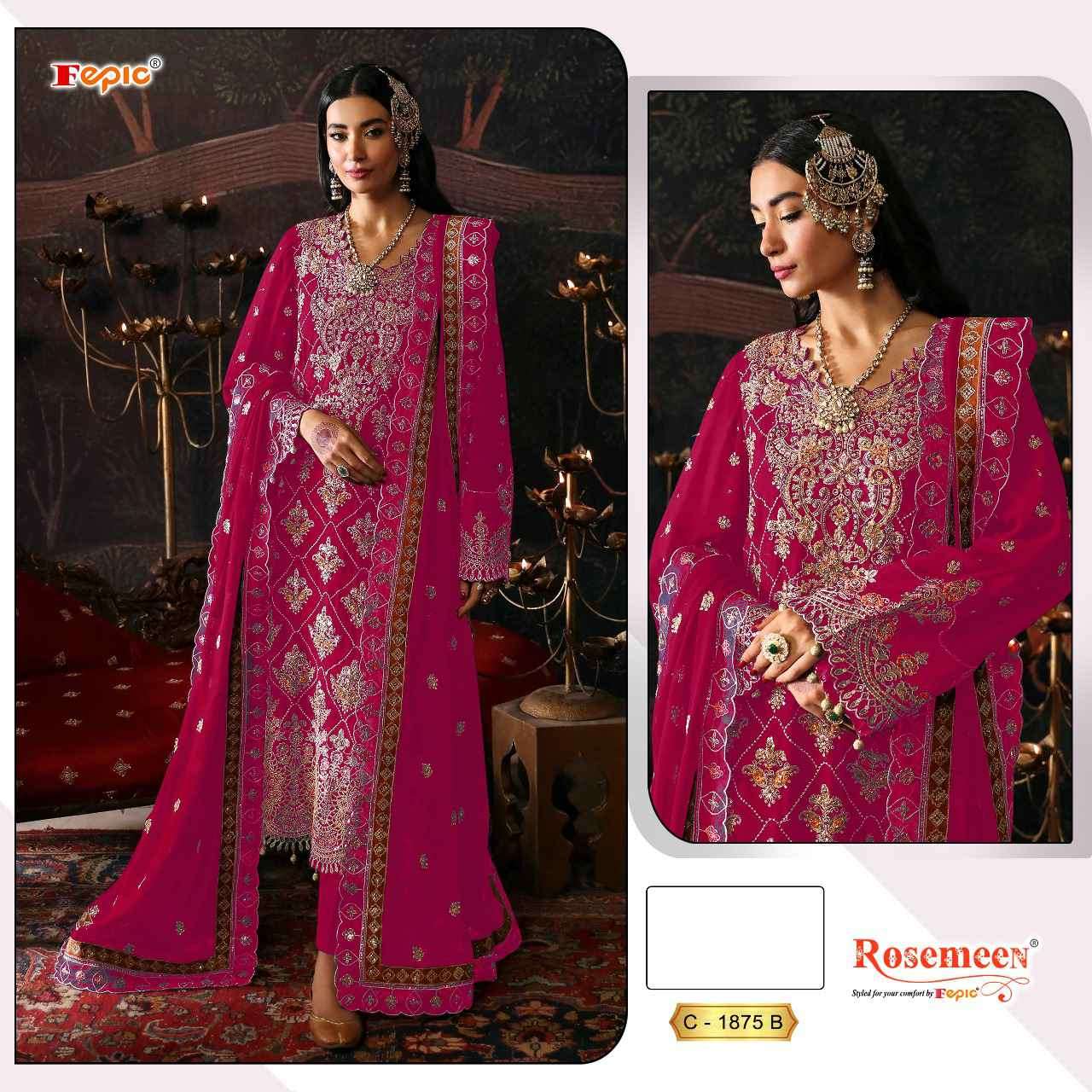 Fepic C 1875 Colors Designer Pakistani Dress Catalog Wholesales