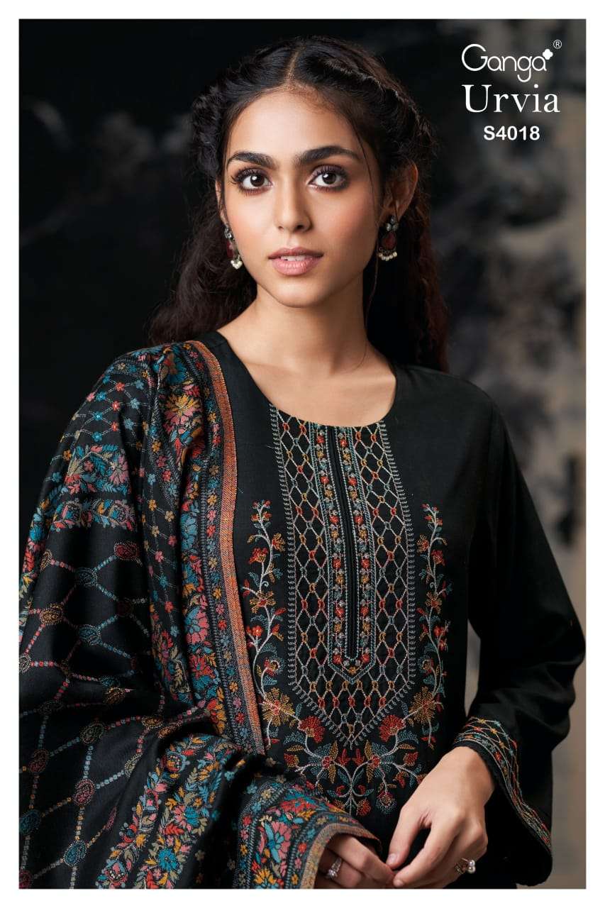 Ganga Fashion Urvia 4018 Fancy Pashmina Jacquard Suit Latest Collection