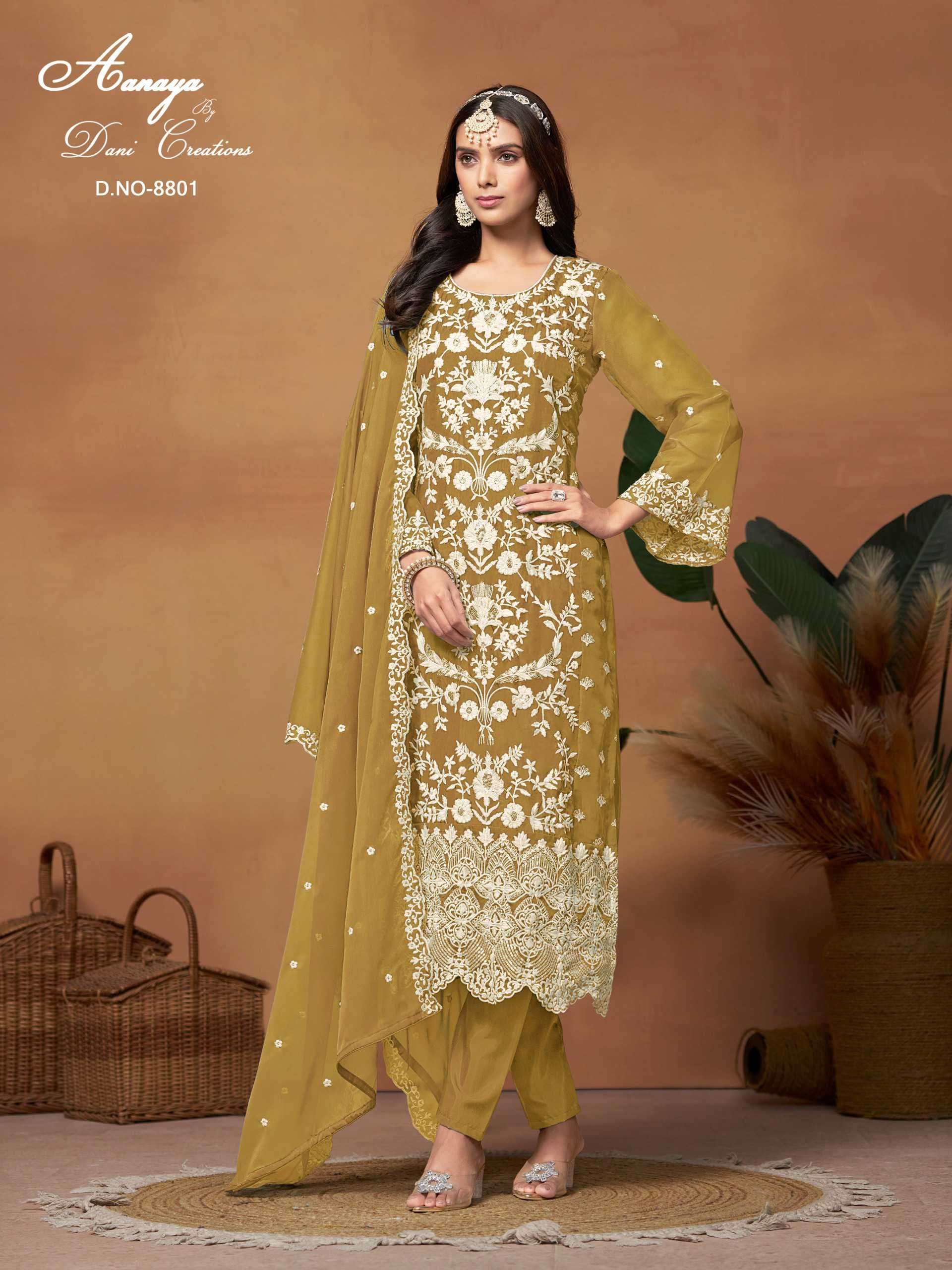 Aanaya Vol 188 8801 To 8804 Designer Organza Dress Catalog Exporters
