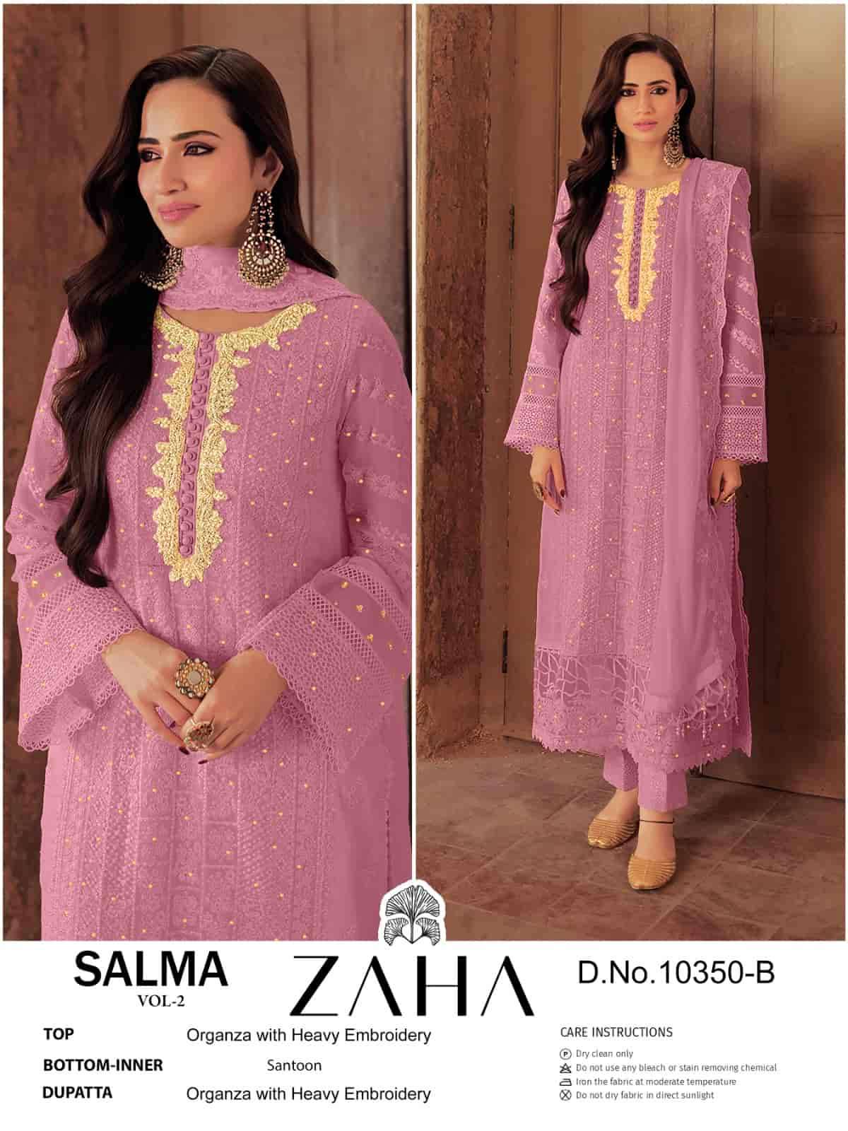 Zaha 10350 B Pakistani Festive Wear Style Designer Salwar Kameez