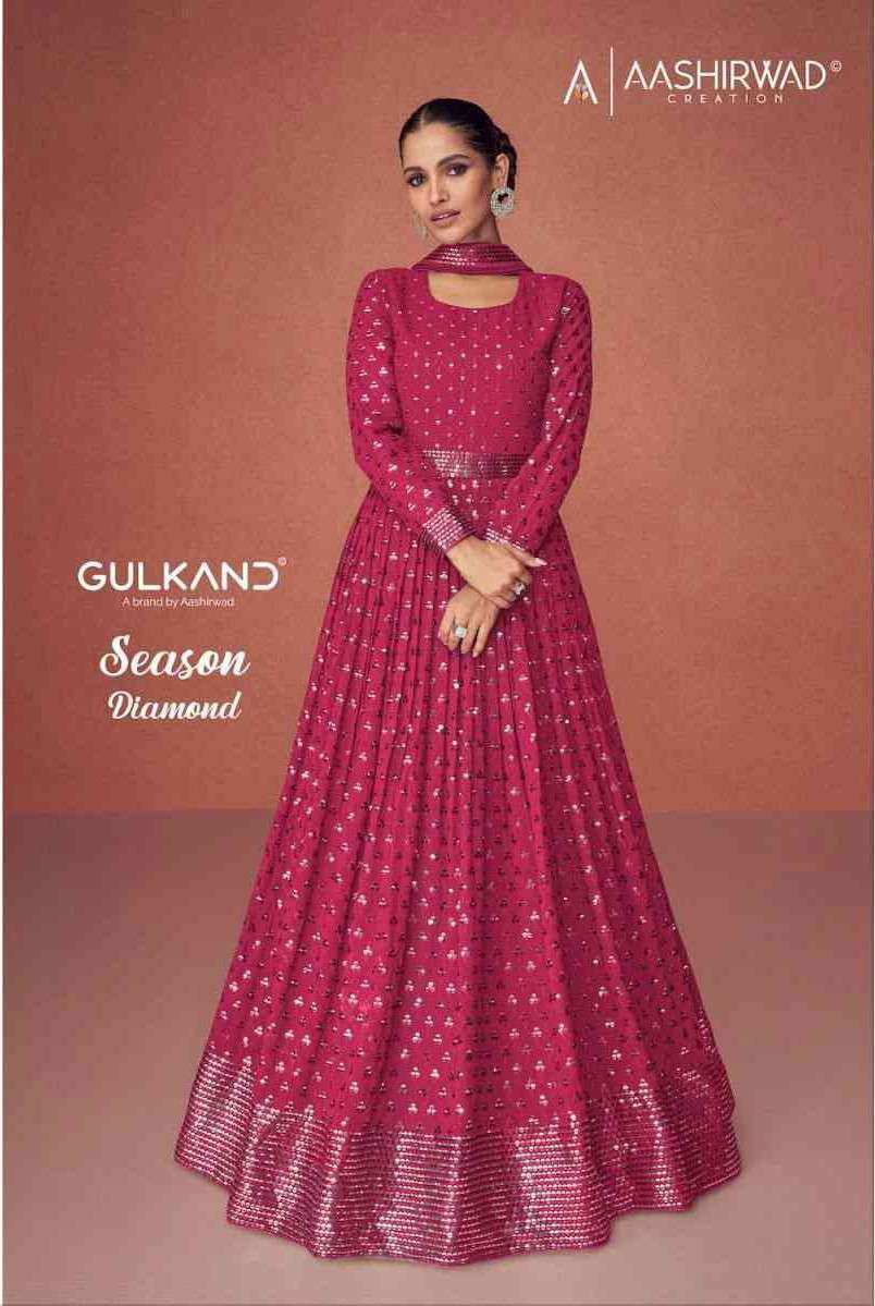 Aashirwad Gulkand Season Diamond Party Wear Designer Gown