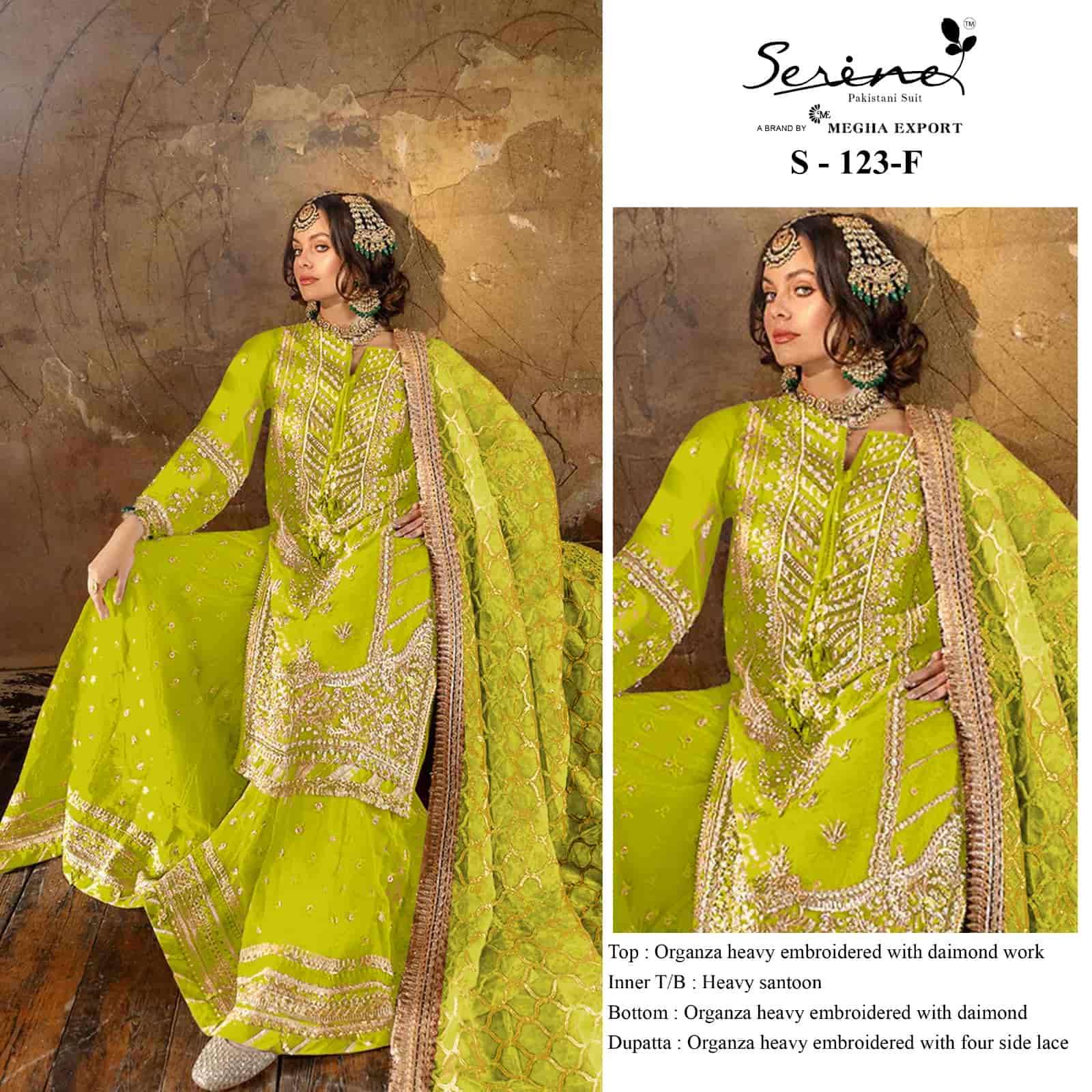 Serine S-123 F Heavy Embroidered Organza Suit