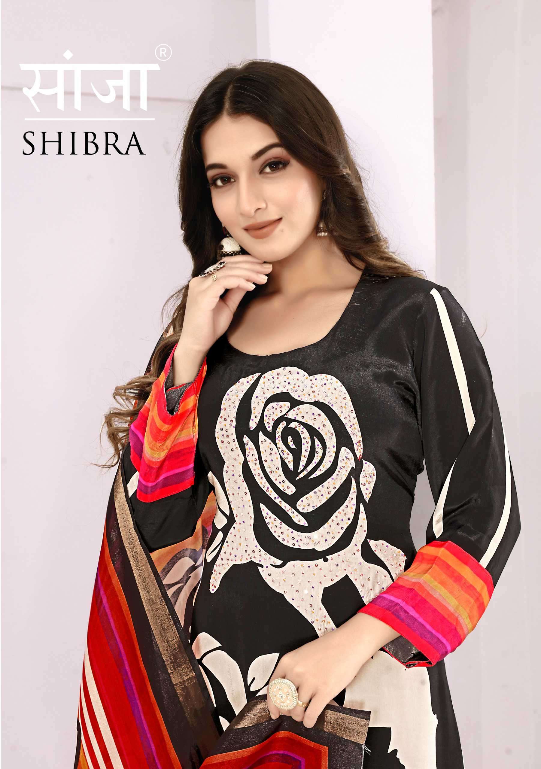 Saanja Shibra Fancy Digital Printed Crape Suit Designs