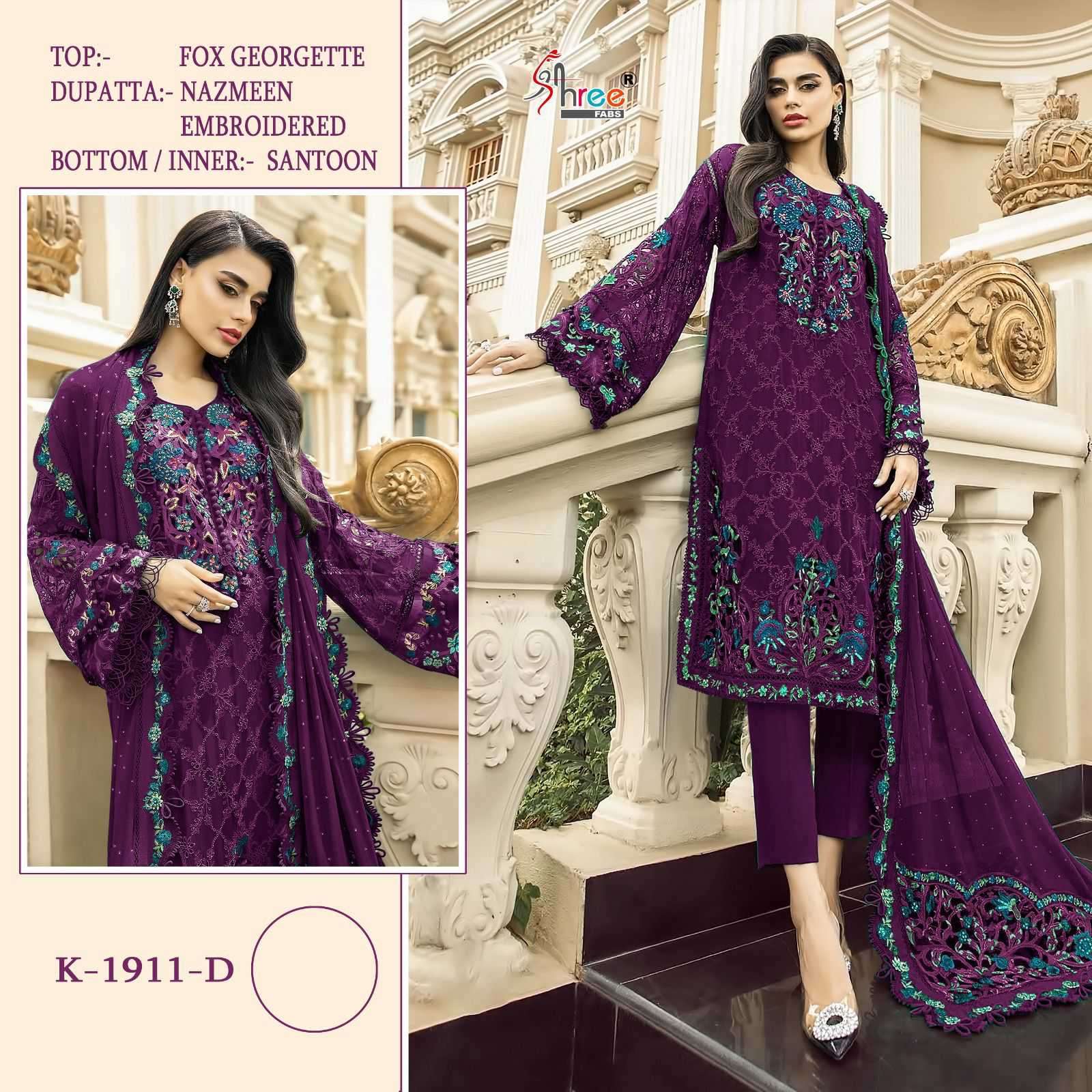 Shree Fabs K 1911 D Pakistani Partywear Suit