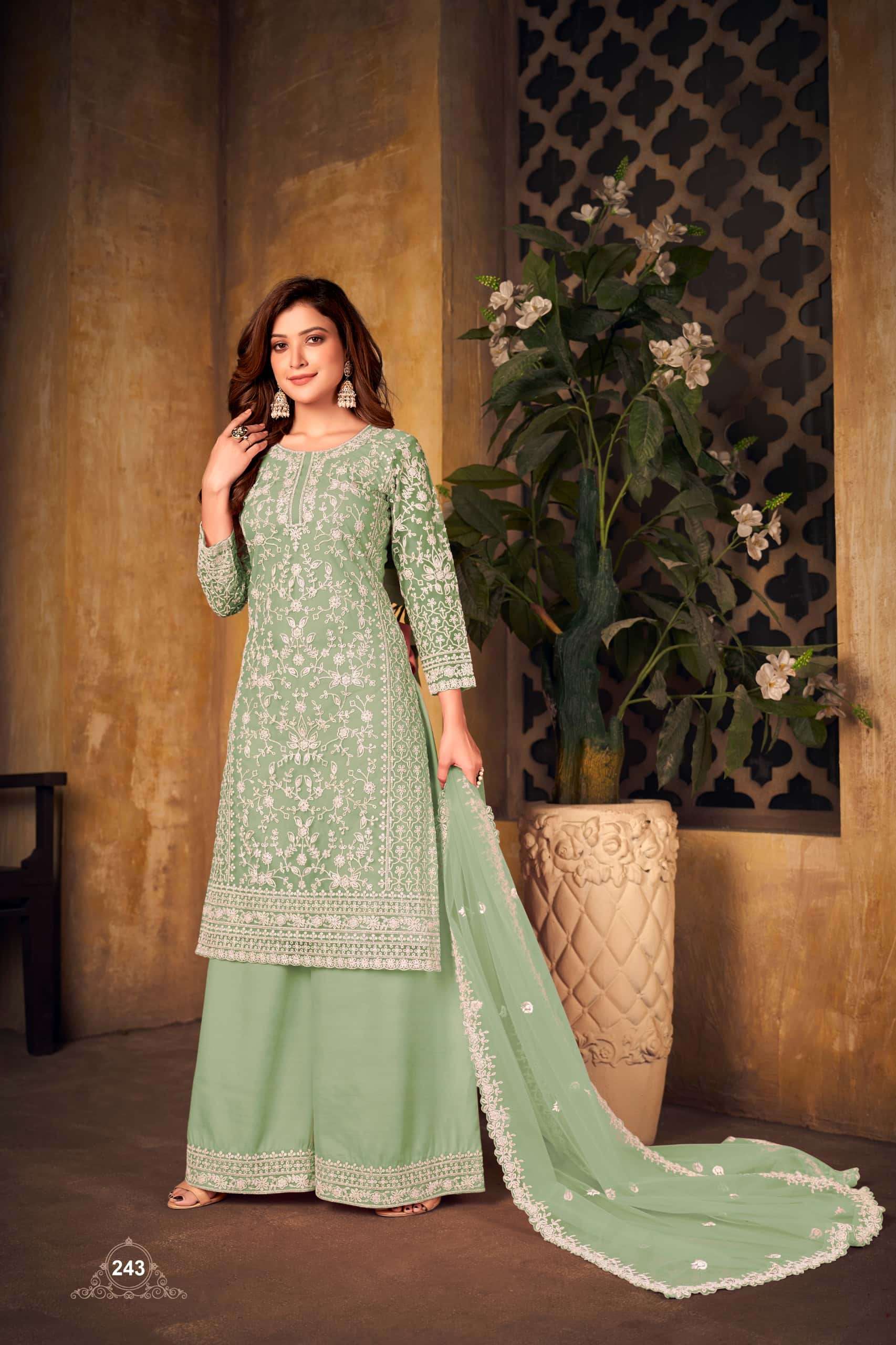 Twisha Vaani Vol 24 241to 248 Premium Partywear Palazzo Suit Catalog