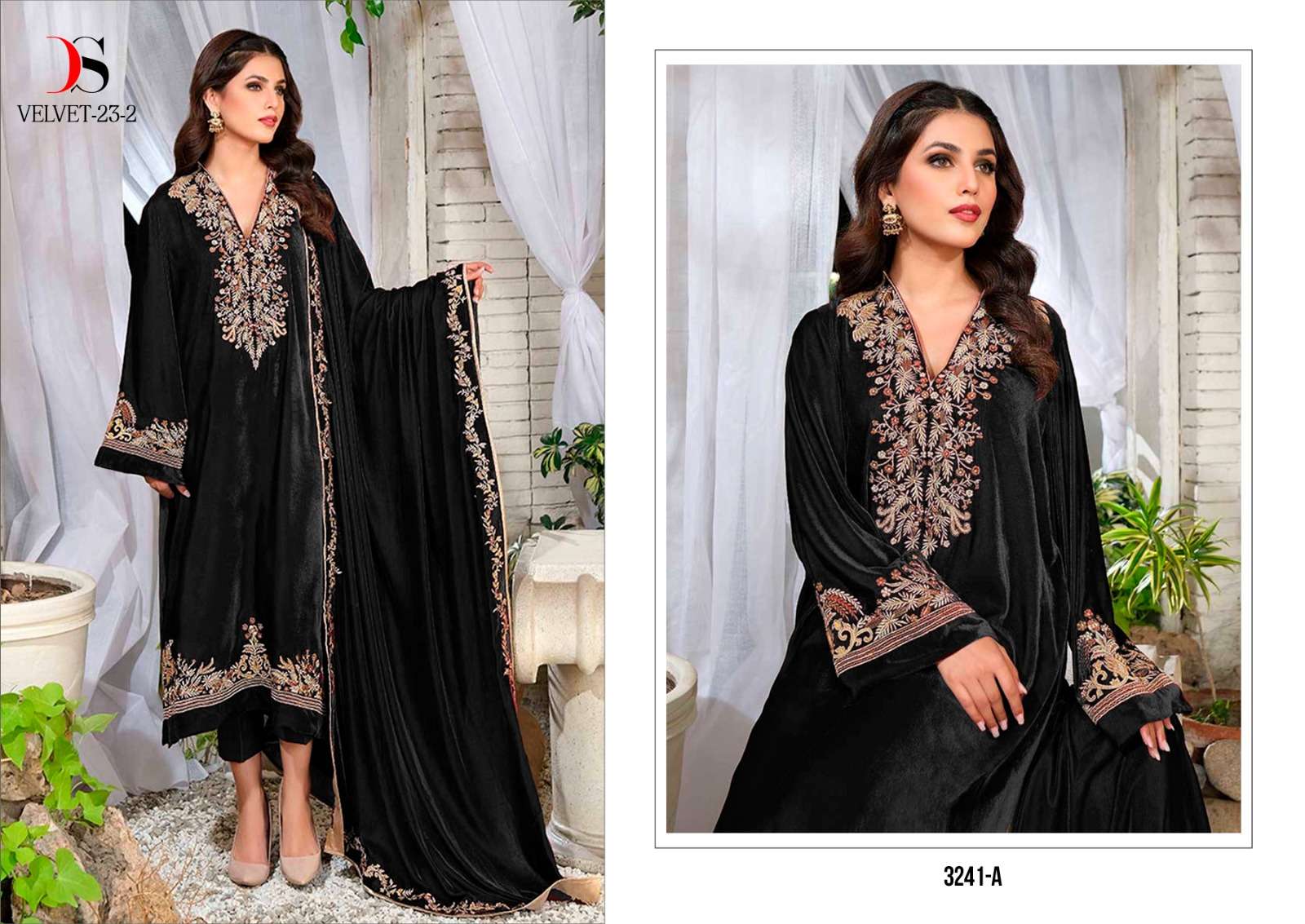 Deepsy Velvet Festive Designer Suit D-3241A