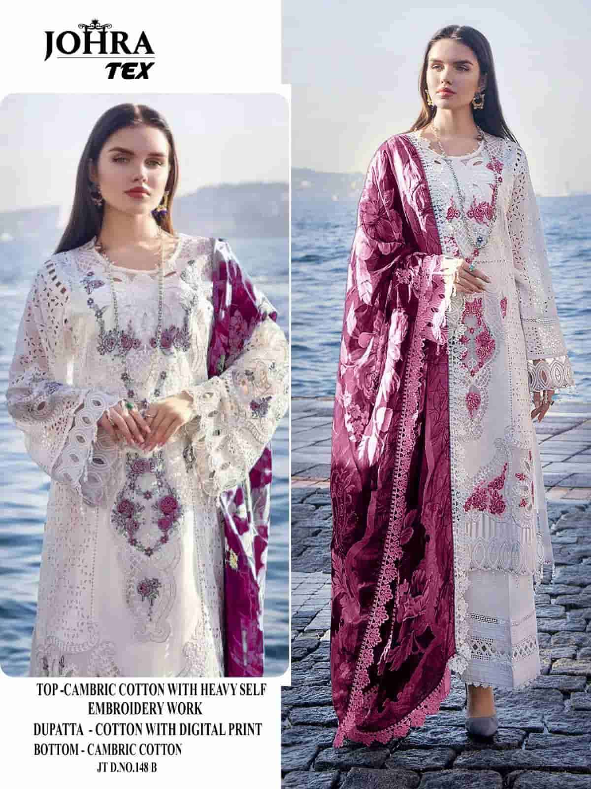 Johra Tex 148 Colors Pakistani Designer Embroidered Cotton Salwar Kameez Collection