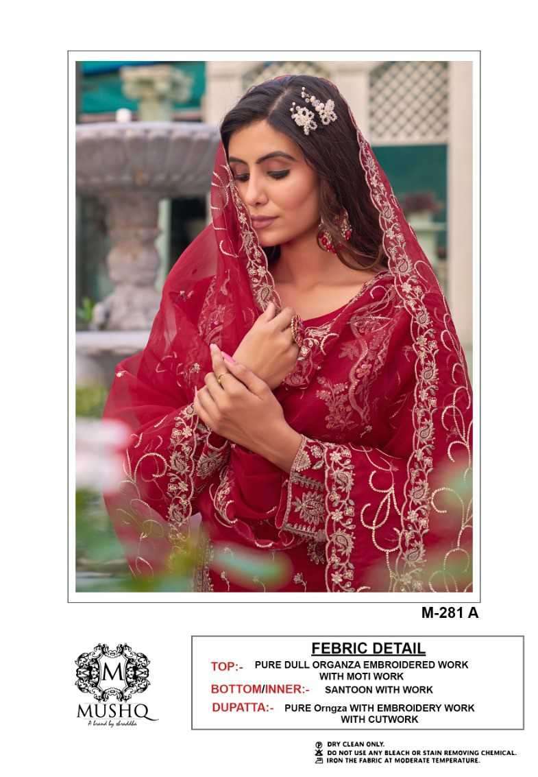 Mushq M-281 A Organza Embroidered Straight Suit