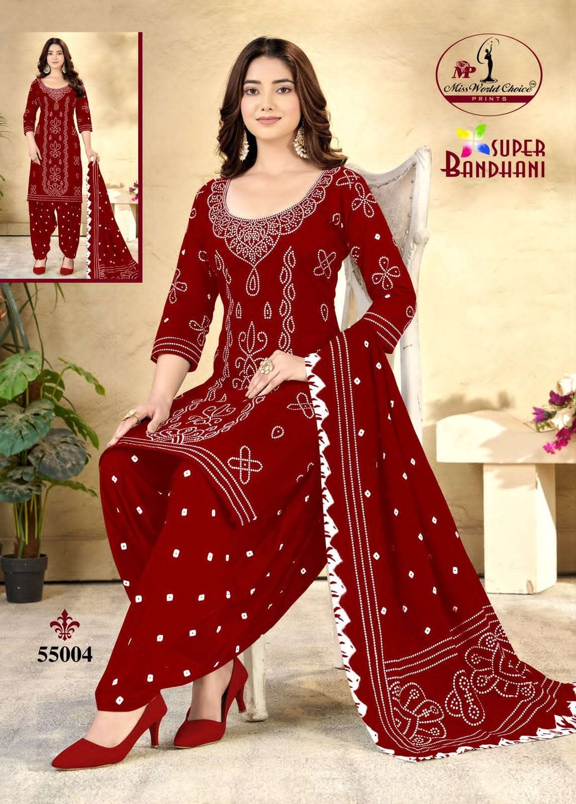 Miss World Choice Super Bandhani Vol 55 Pure Cotton Bandhani Dress Exporters