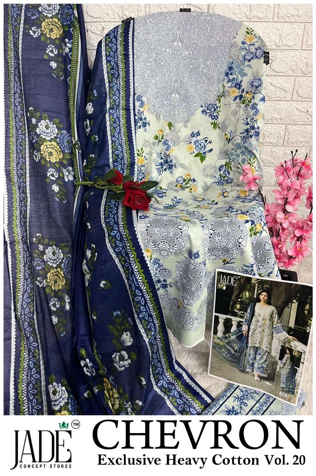 Jade Chevron Vol 20 Pure Heavy Cotton Suit