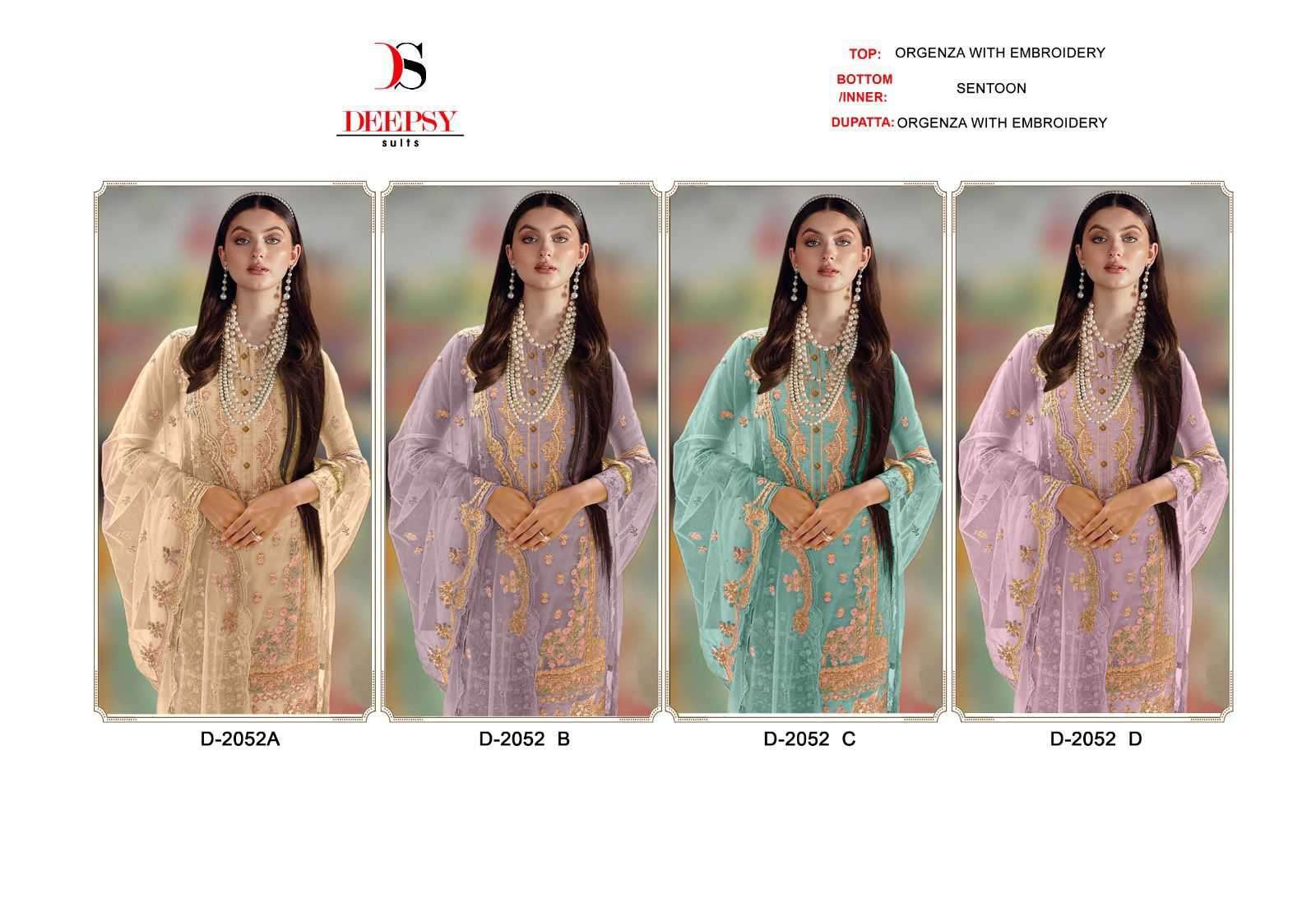 Deepsy D 2052 Colors Pakistani Designer Organza Ladies Suit