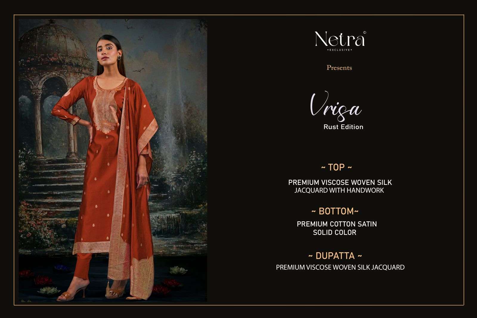 Netra Vrisa Rust Edition Jacquard Suit