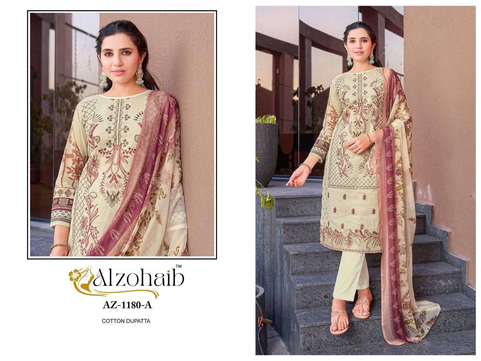 Alzohaib 1180 Colors Cotton Printed Pakistani Suit Salwar