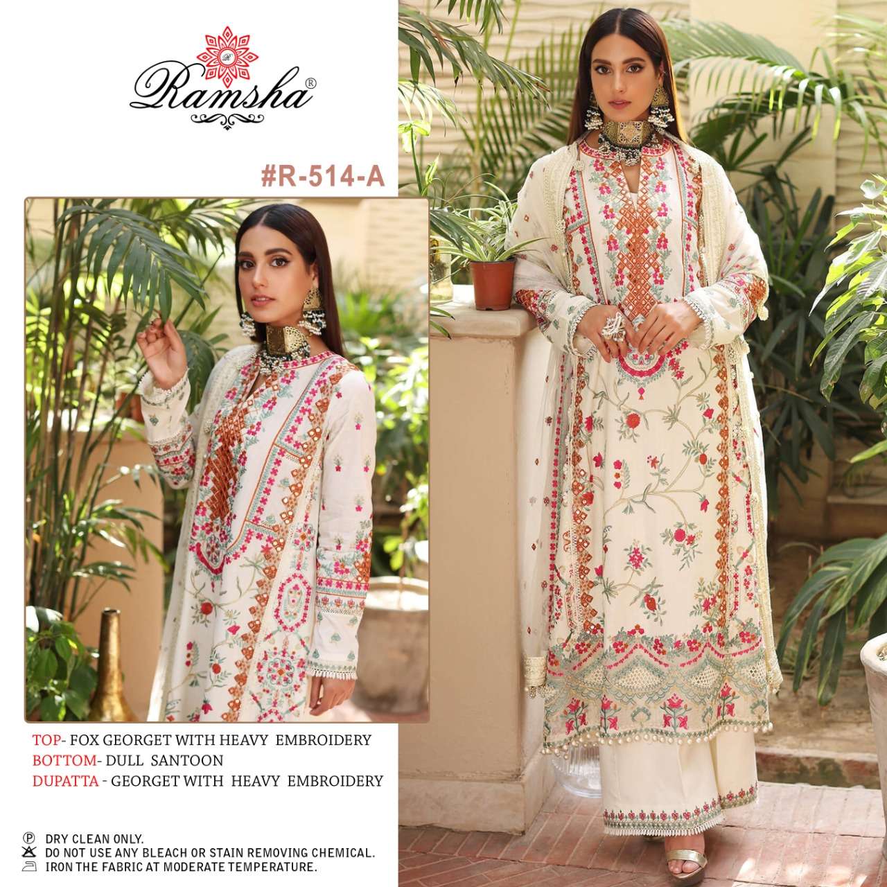 Ramsha R 514 Nx Party Wear Embroidery Pakistani Suit