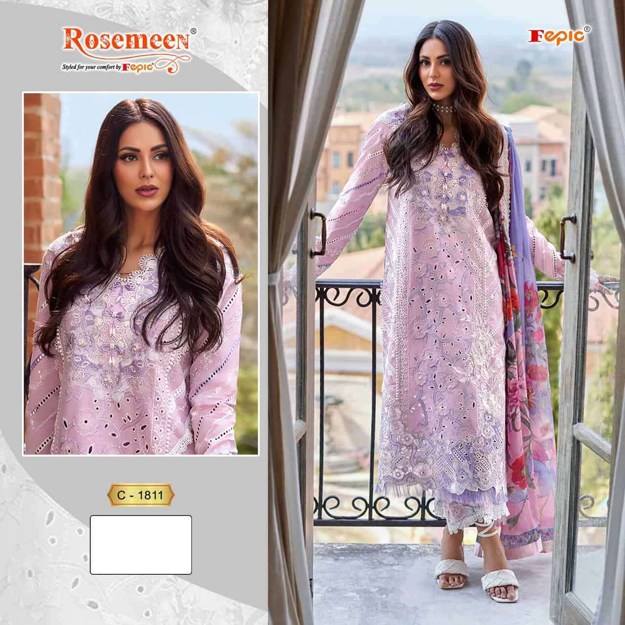 Fepic C 1811 Colors Elegant Cotton Embroidered Pakistani Suit Ensemble
