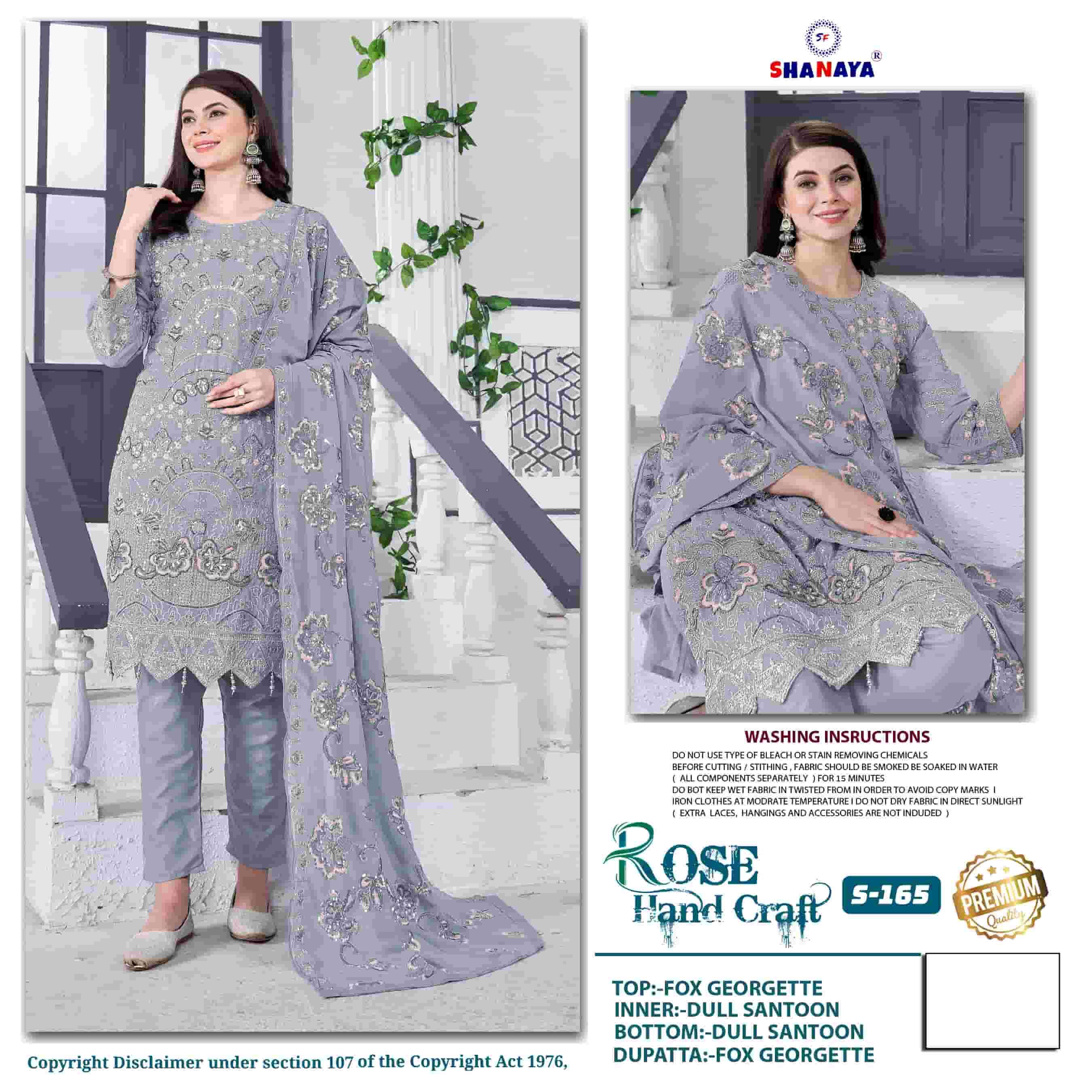 Shanaya S 165 Pakistani Festive Wear Style Designer Georgette Suit Exporter
