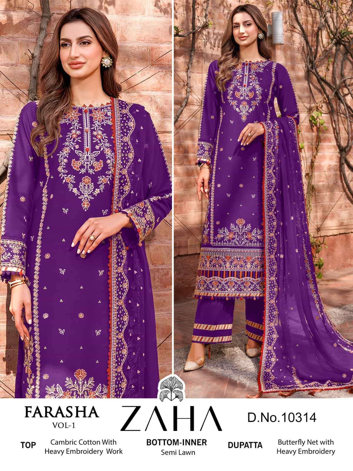 Zaha Farasha Vol-1 Embroidered Salwar Suit