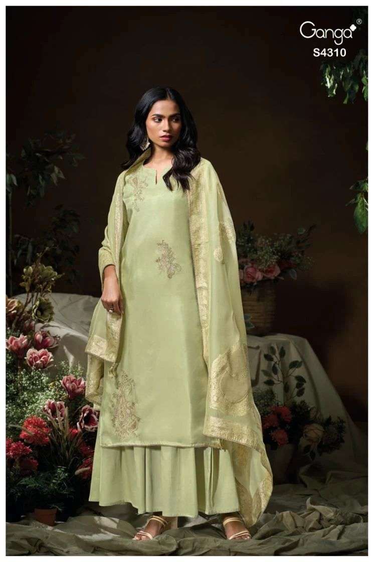 Ganga Fashion Nysara 4310 Pure Bemberg Silk Latest Designs Suits