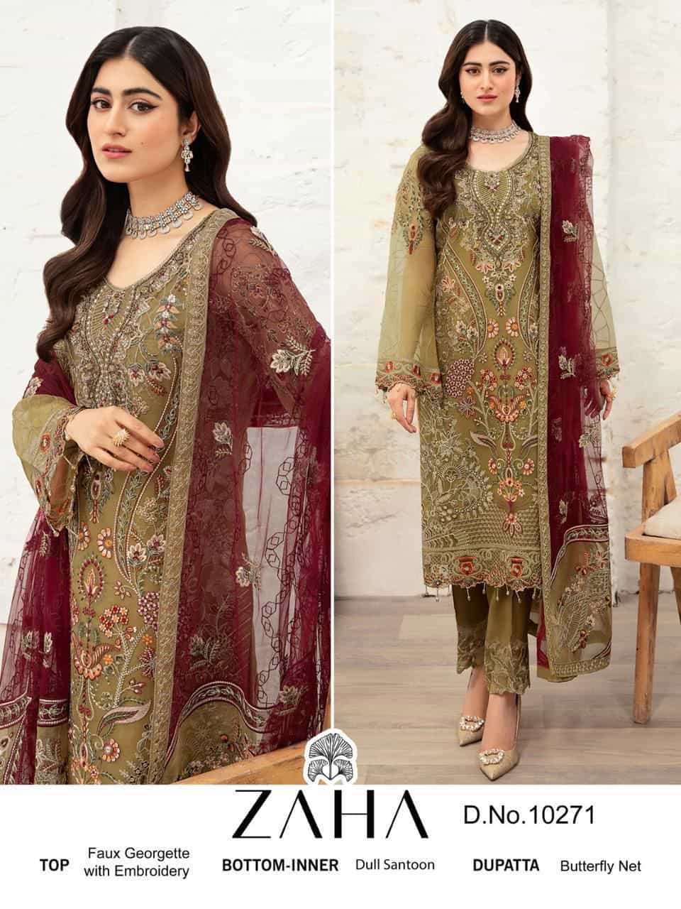 Zaha 10271 Heavy Embroidered Salwar Kameez