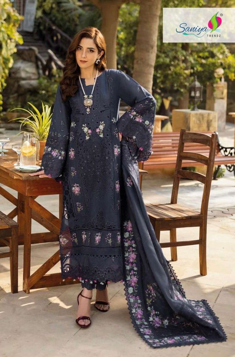 Saniya Trendz D 7164 B Latest Design Cotton Pakistani Suit Collection