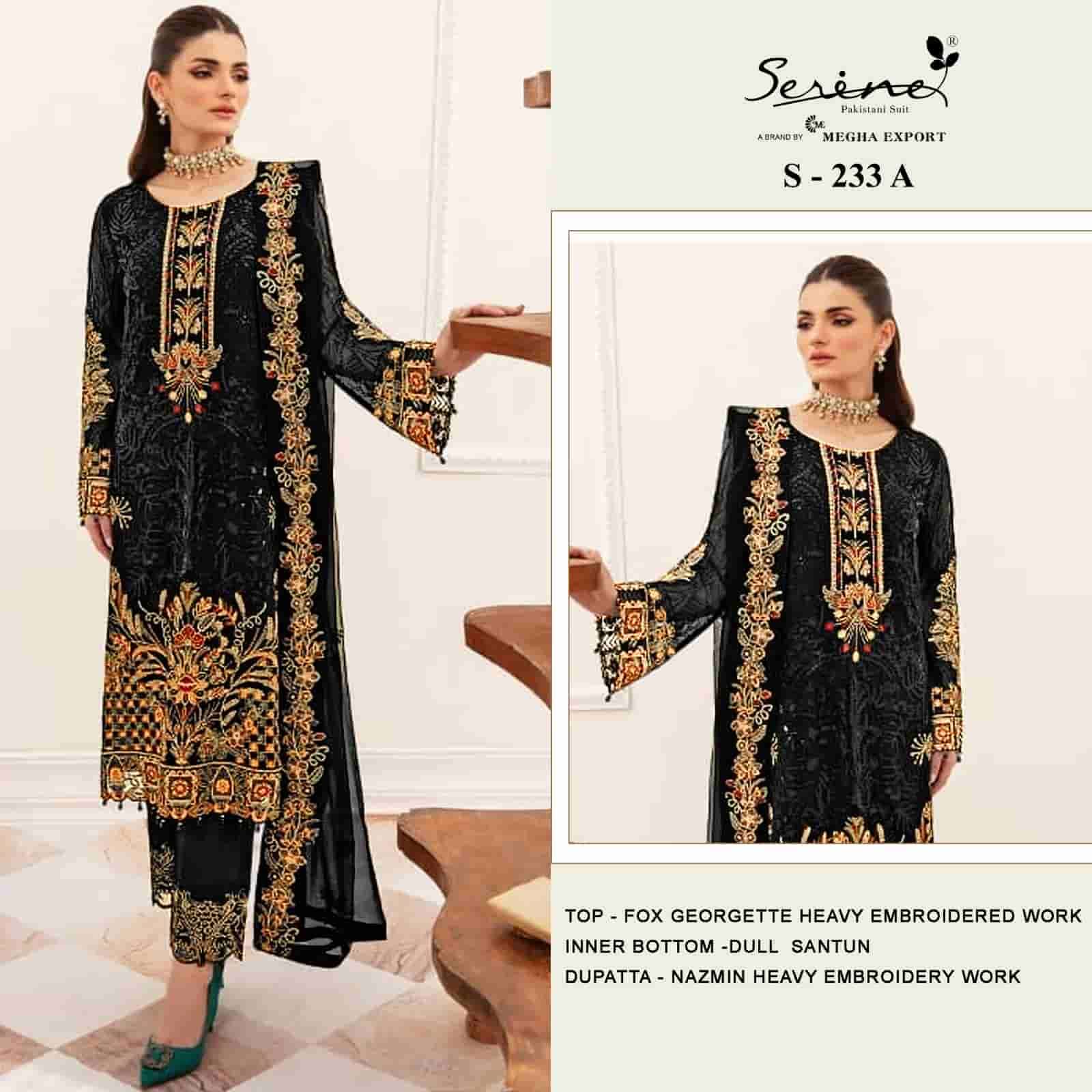Megha Exports S 233 Colors Fancy Latest Designer Georgette Embroidered Suit Exporters