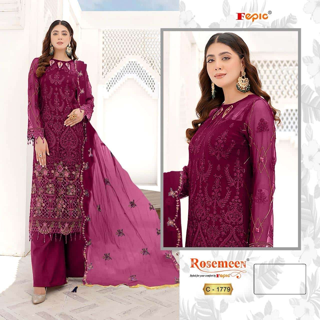 Fepic C 1779 Colors Pakistani Designer Georgette Salwar Suit Wholesalers