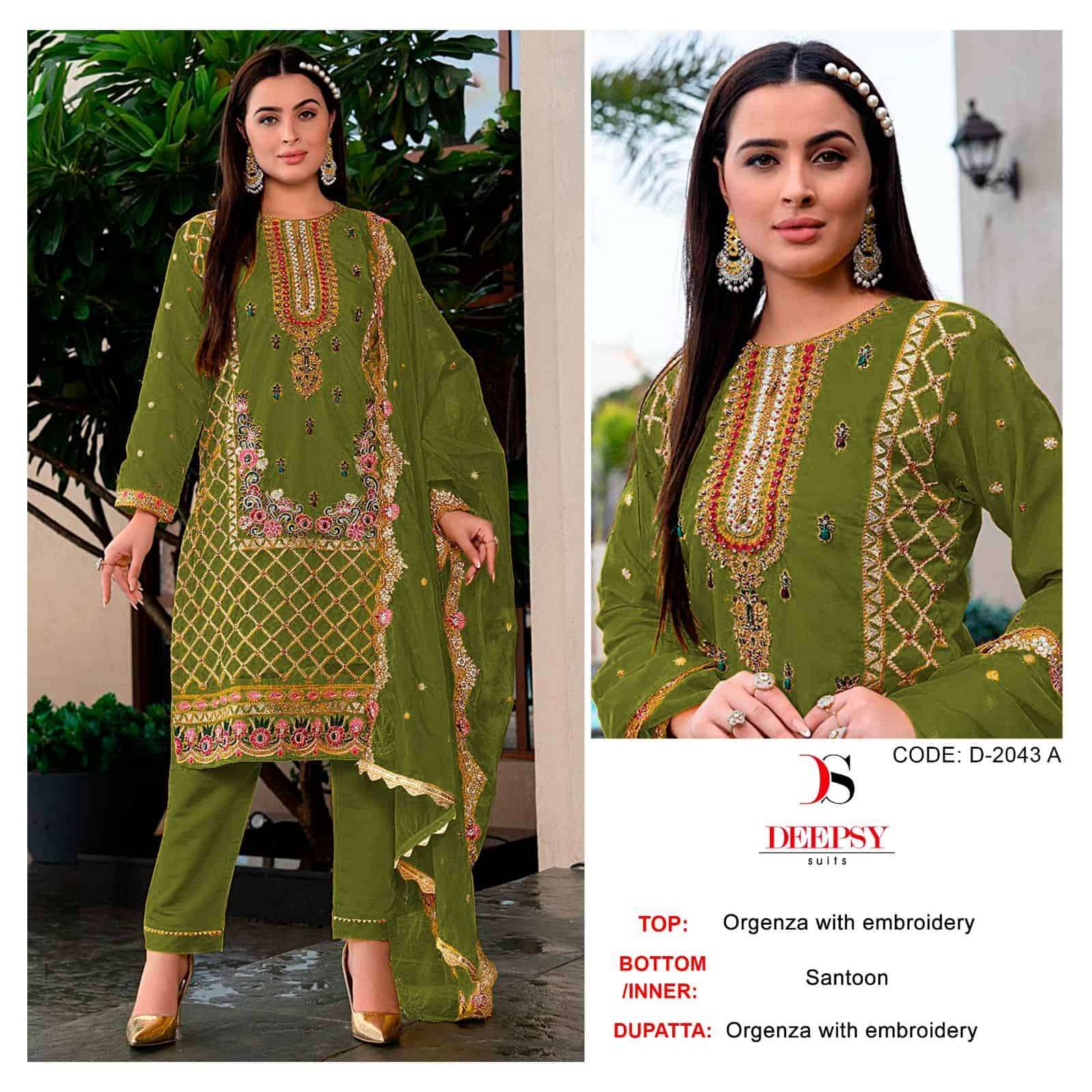 Deepsy D 2043 Colors New Designs Pakistani Festive Wear Salwar Suit Wholesalers