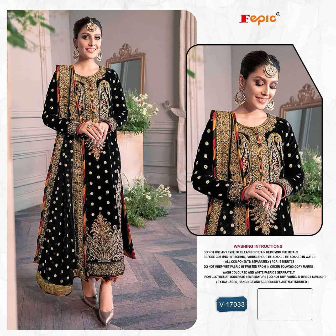 Fepic Rosemeen V-17033 Velvet Pakistani Suit