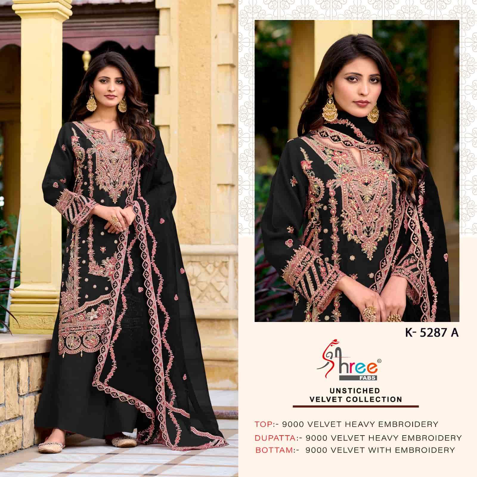 Shree Fabs K 5287 Colors Heavy Designer Pakistani Velvet Embroidered Suit Wholesalers