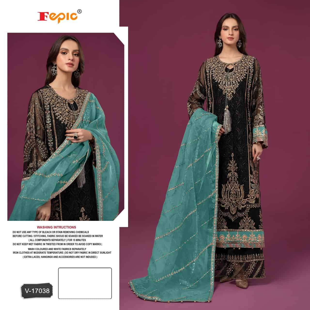 Fepic V 17038 Colors Pakistani Style Designer Velvet Suit Wholesalers