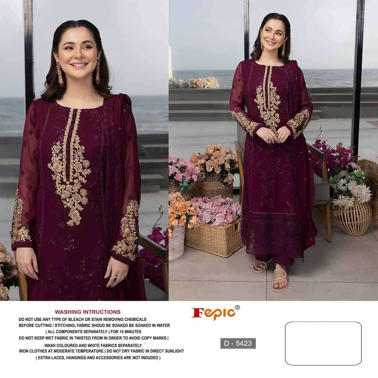 Fepic D 5423 Colors Pakistani Style Festive Wear Designer Suit Online Wholesalers