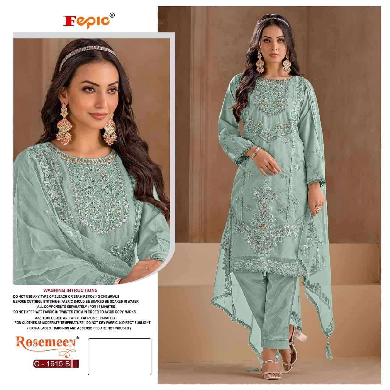 Fepic C 1615 Colors Festive Wear Style Latest Designer Pakistani Suit Exporters
