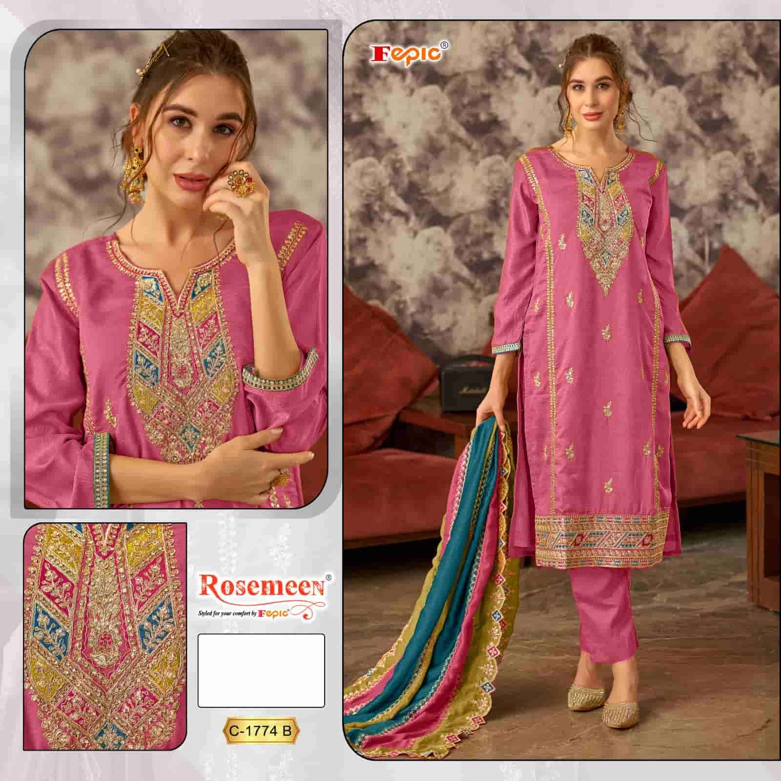 Fepic C 1774 Colors Pakistani Festive Wear Style Designer Suit Wholesalers