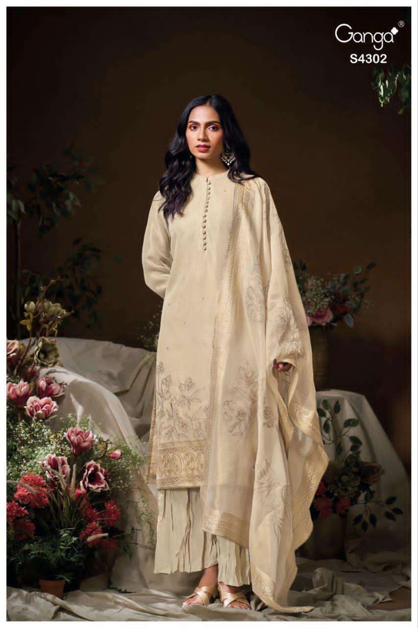 Ganga Fashion Isvaya 4302 Pure Bemberg Silk Designer Dress Collection