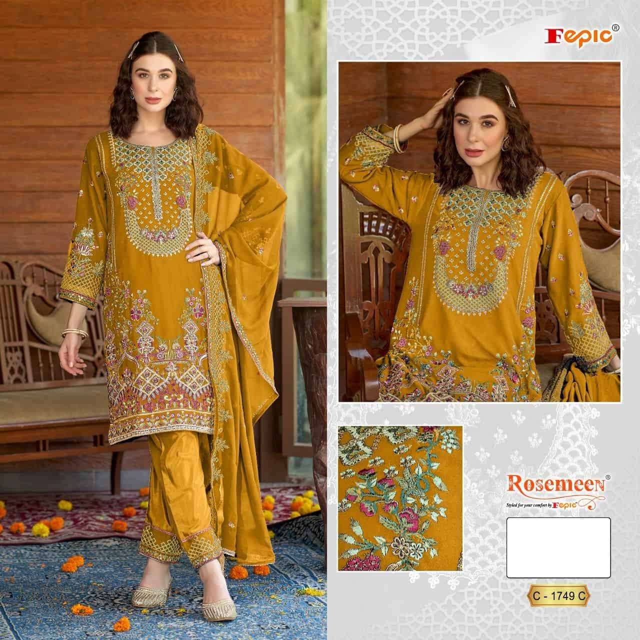 Fepic Rosemeen Georgette Embroidered Salwar Suit
