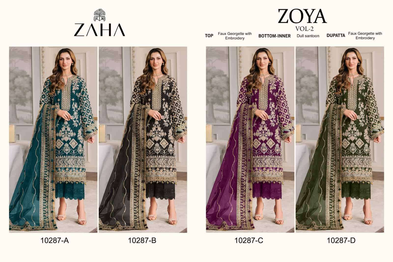 Zaha Zoya Vol 2 10287 Colors Georgette Pakistani Salwar Suit Stylish Ensemble
