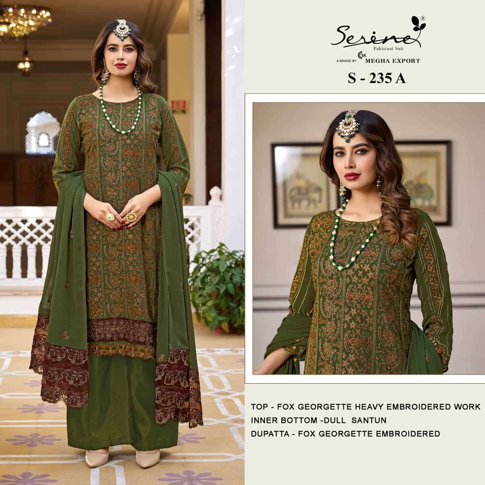 Megha Export S 235 Colors Pakistani Style Designer Georgette Suit Wholesalers