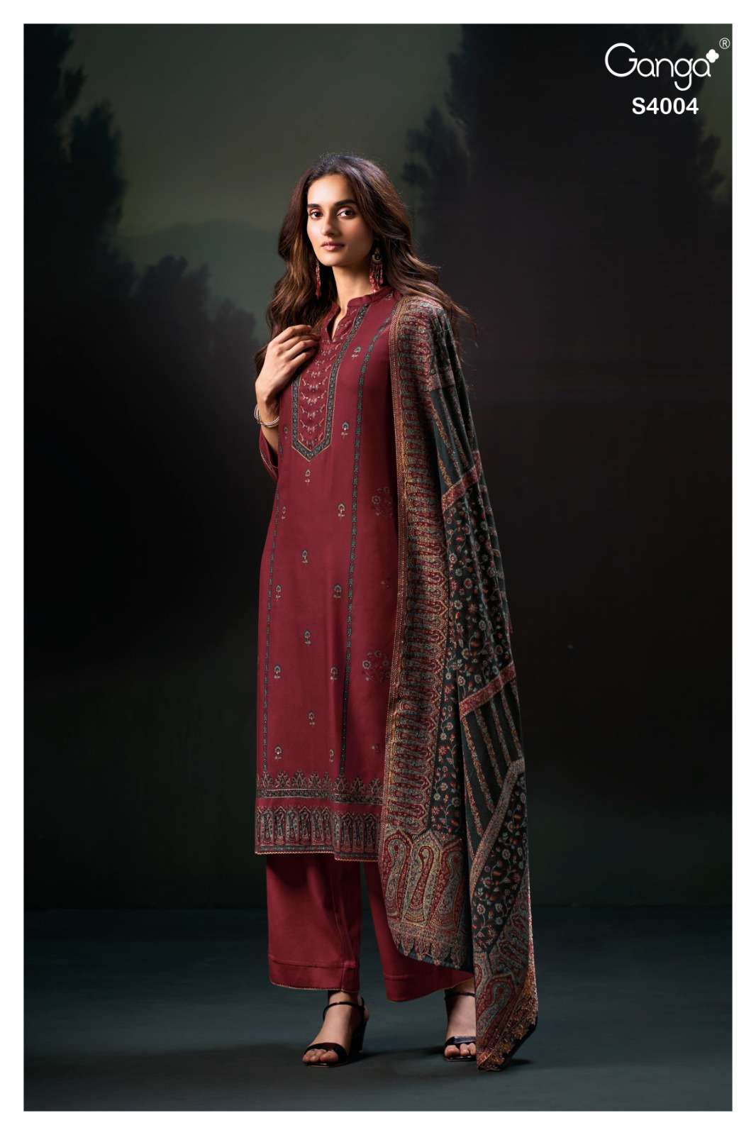 Ganga Fashion Daisha 4004 Premium Designs Winter Wear Suits Collection