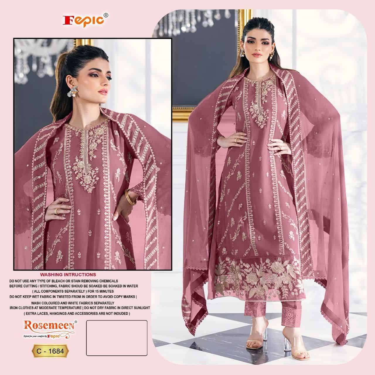 Fepic Rosemeen Embroidered Georgette Salwar Suit
