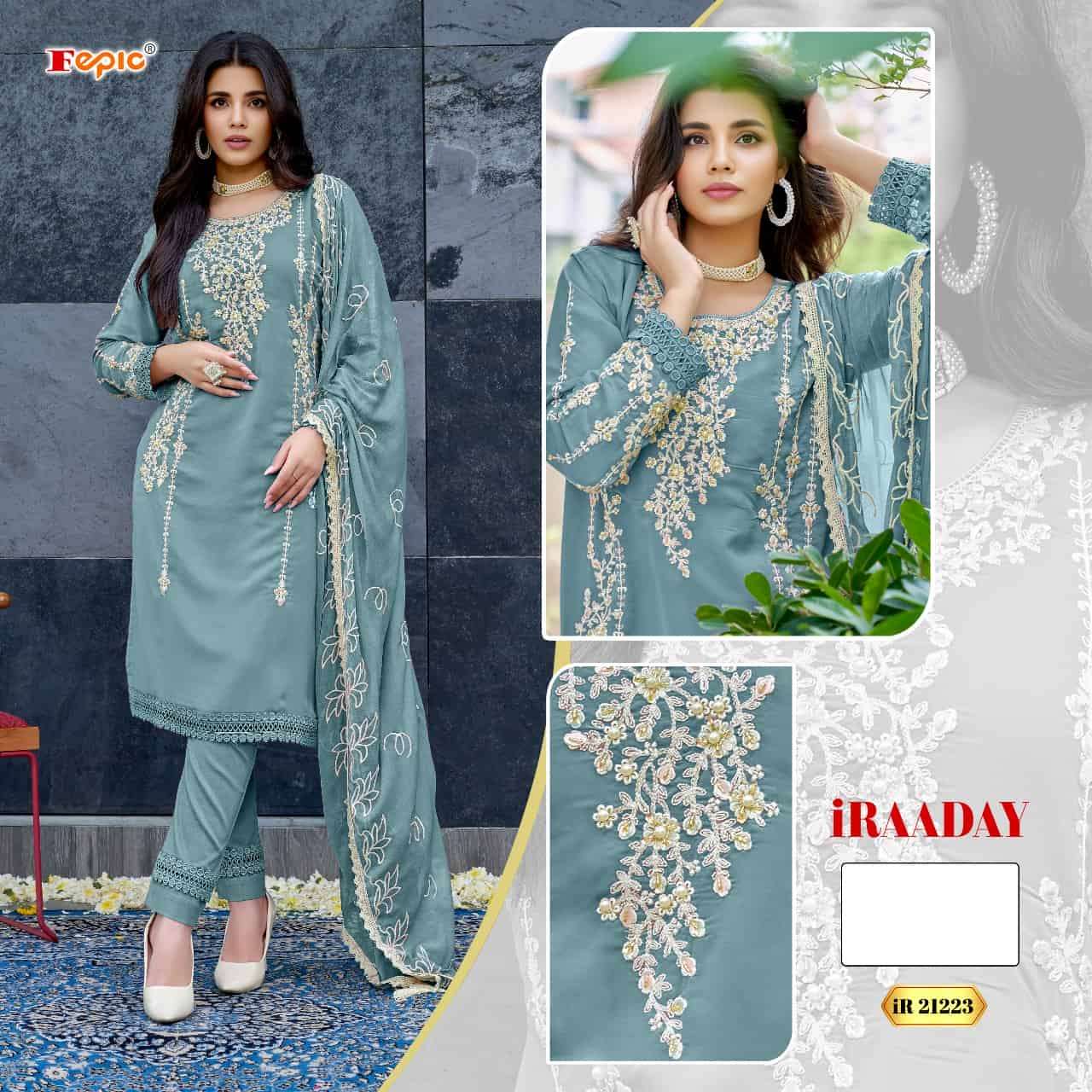 Fepic IR 21223 Colors Pakistani Style Designer Georgette Suit Wholesalers