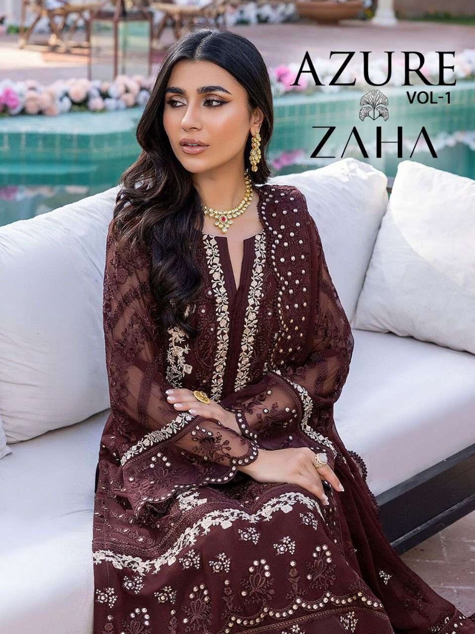 Zaha Azure Vol 1 Party Wear Georgette Pakistani Suit