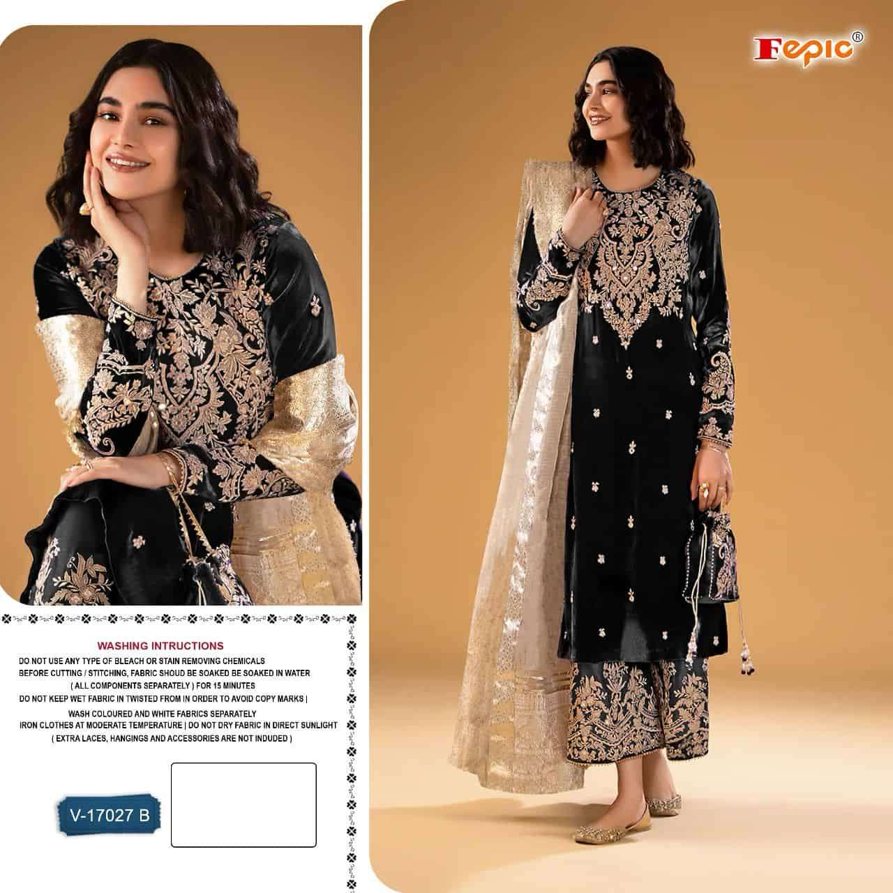 Fepic V 17027 Colors Festive Wear Style Heavy Designer Velvet Suit Online