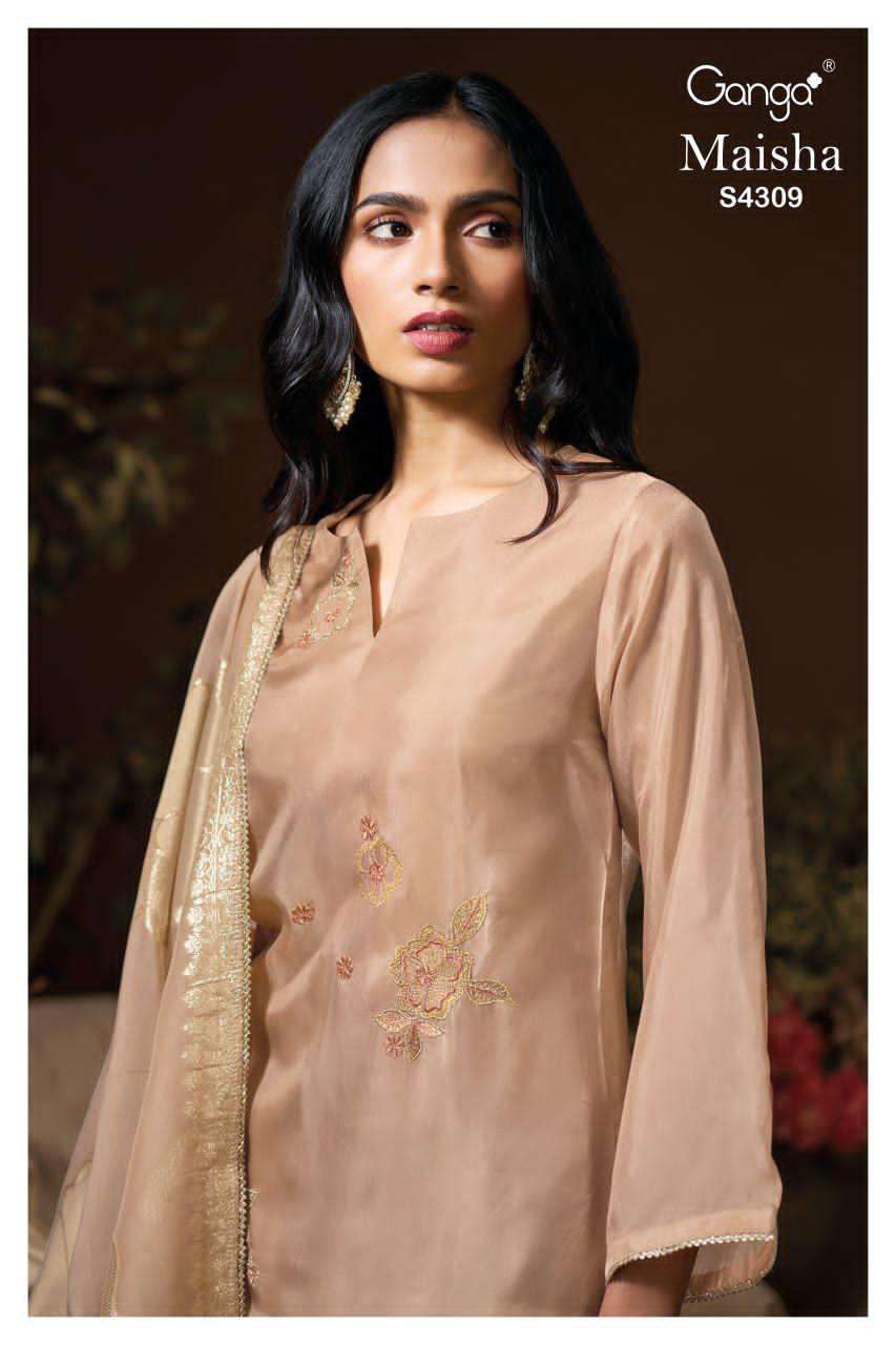 Ganga Fashion Maisha 4309 Pure Bemberg Silk Designer Suits Collection