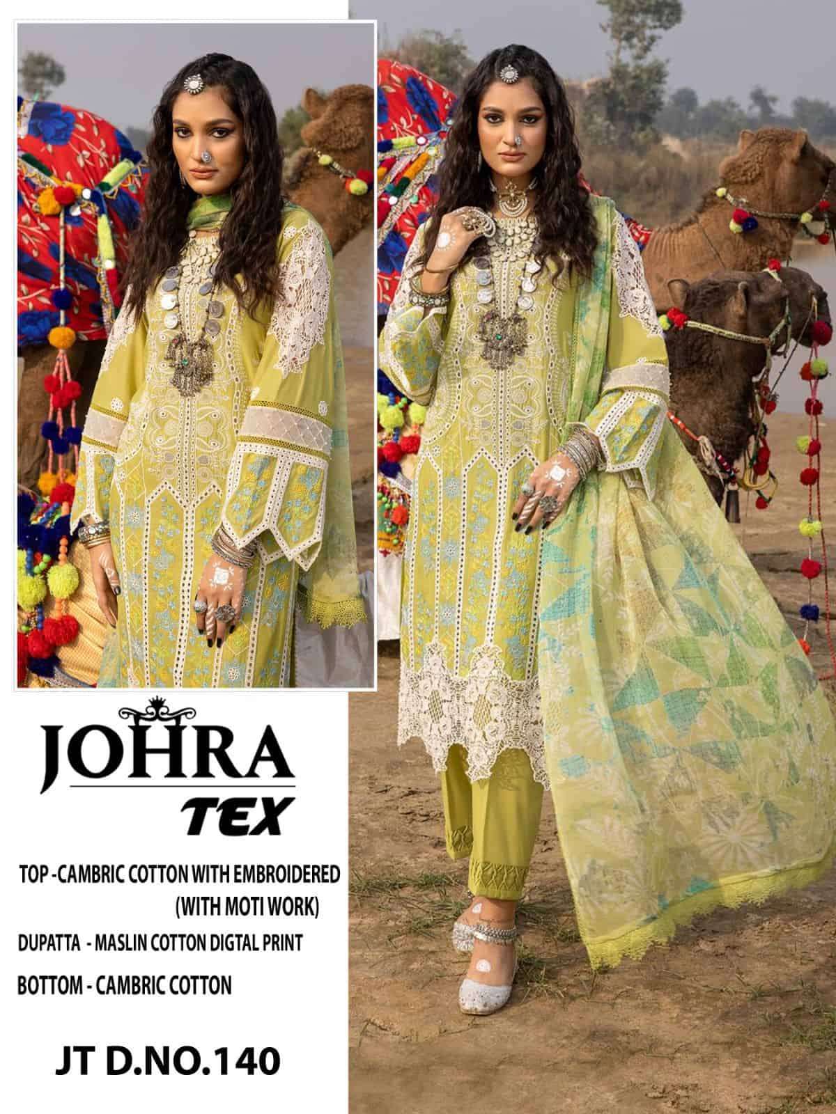Johra Tex 140 Fancy Designer Embroidered Cotton Dress Collection